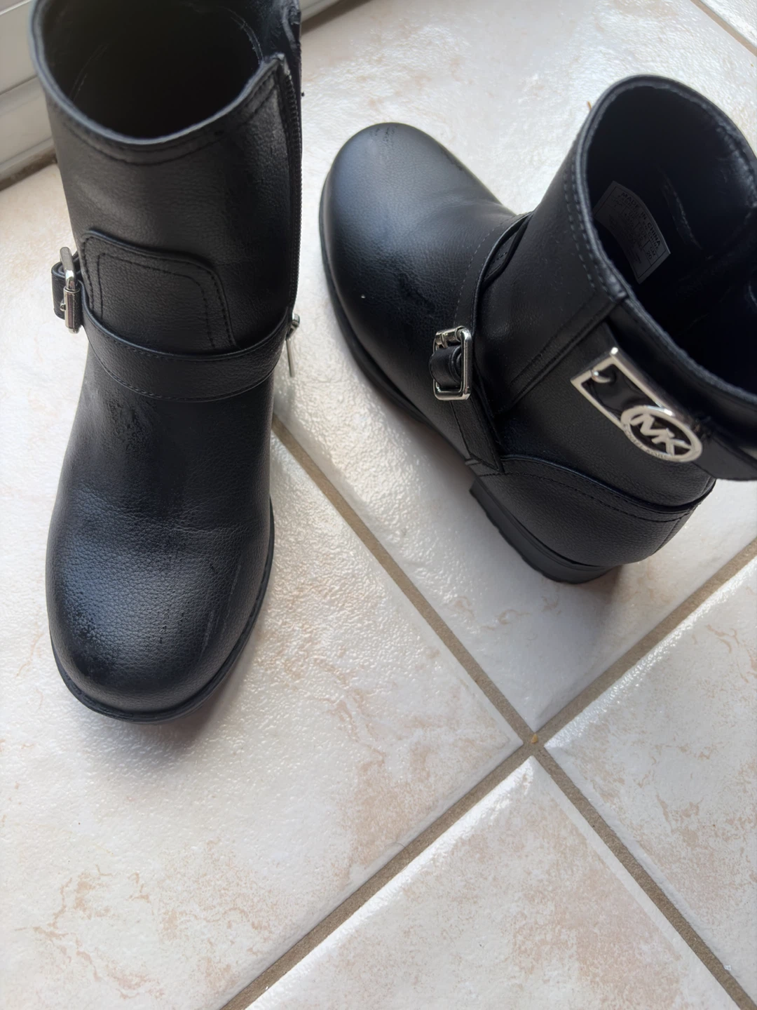 Michael Kors Black Leather Moto Boots