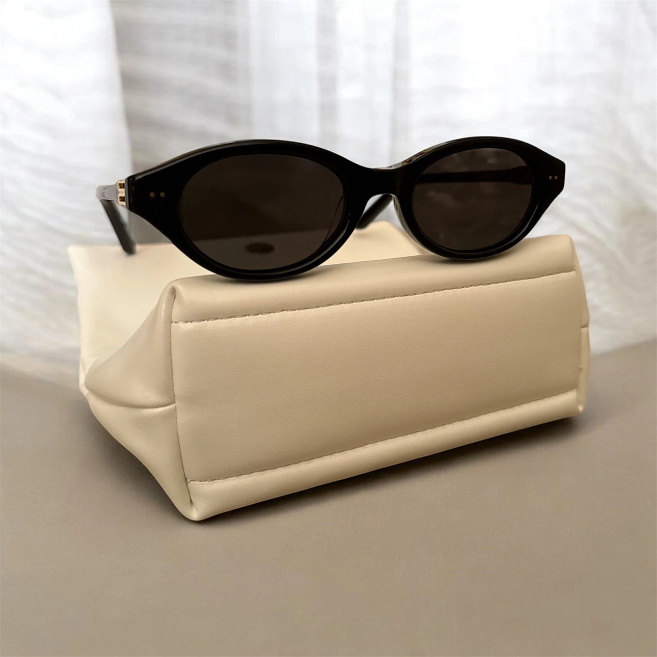 Gentle Monster Black Oval Sunglasses