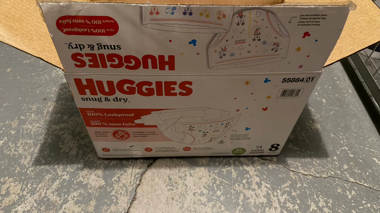 Size 8 diapers. 74 diapers. Box opened sleeves sealed - photo 2