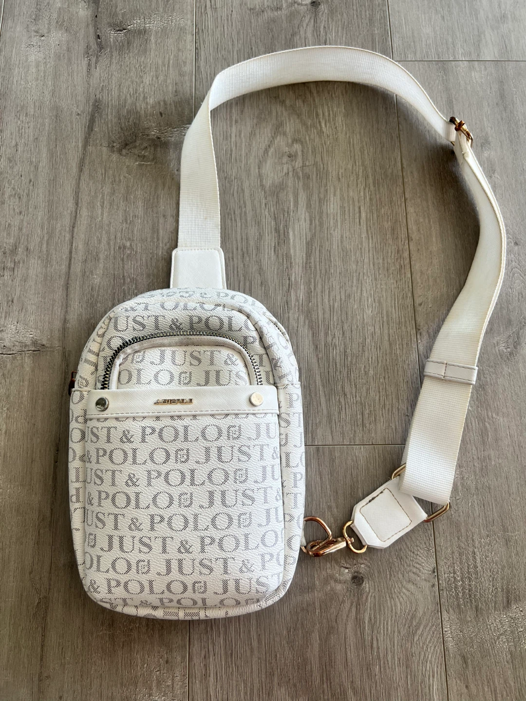 Just & Polo White Monogram Sling Bag