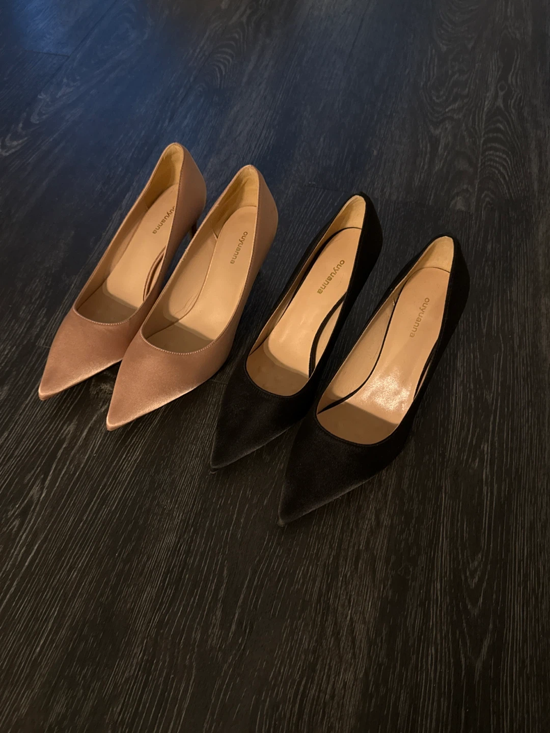 Onyx & Pearl Pointed Toe Pumps