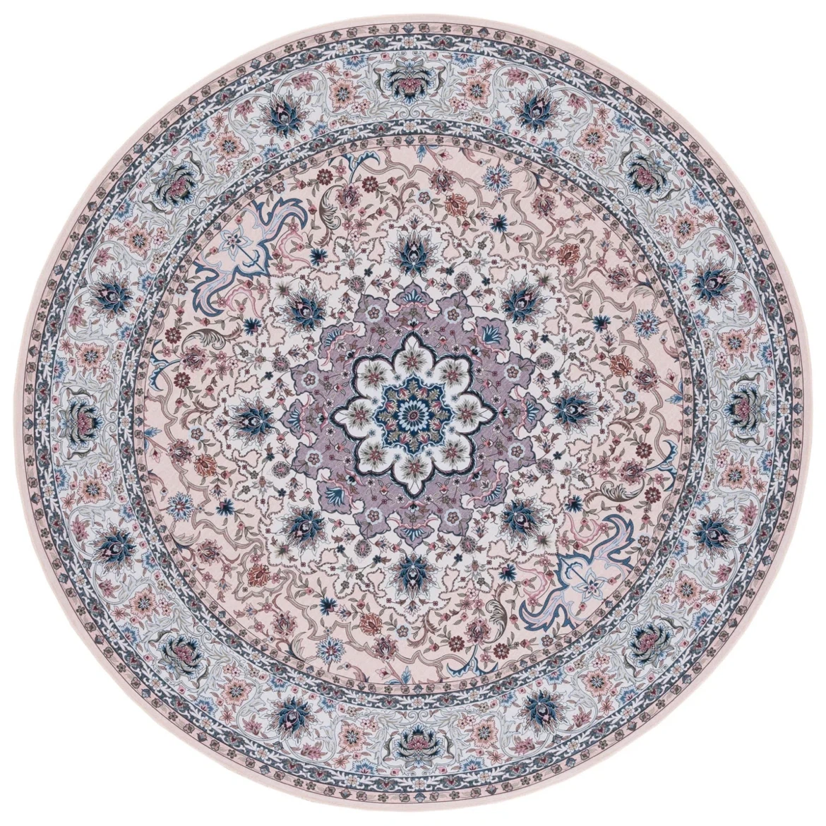 Round Floral Area Rug