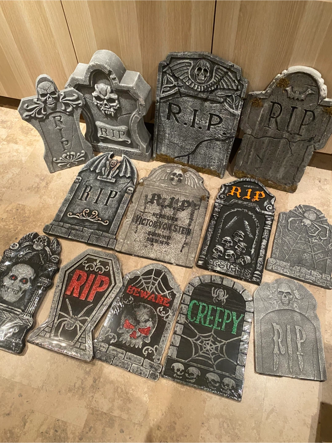 Halloween Tombstone Decorations (Set of 13)