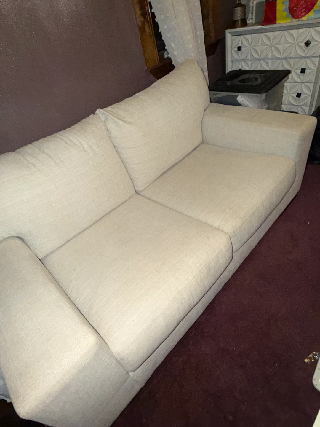 Light Beige Love Seat Sofa