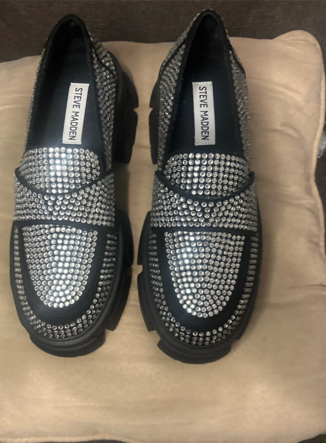 Steve Madden Rhinestone Loafer Shoes