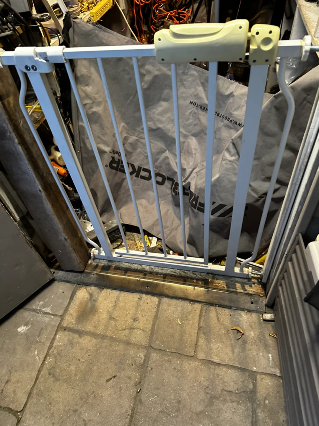 White Metal Safety Gate – Easy Latch, Sturdy Build