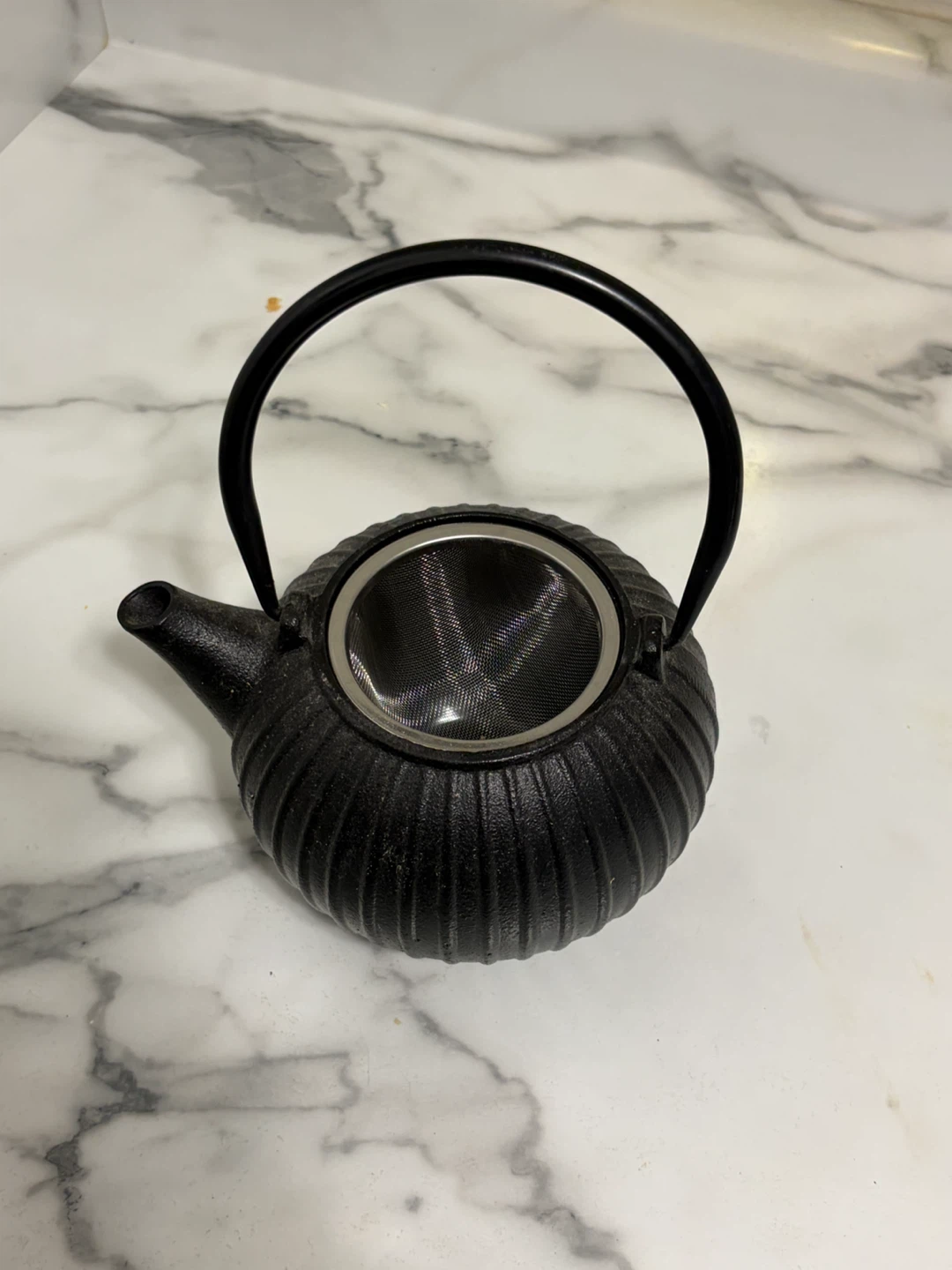 Black Cast Iron Teapot with Infuser - photo 2