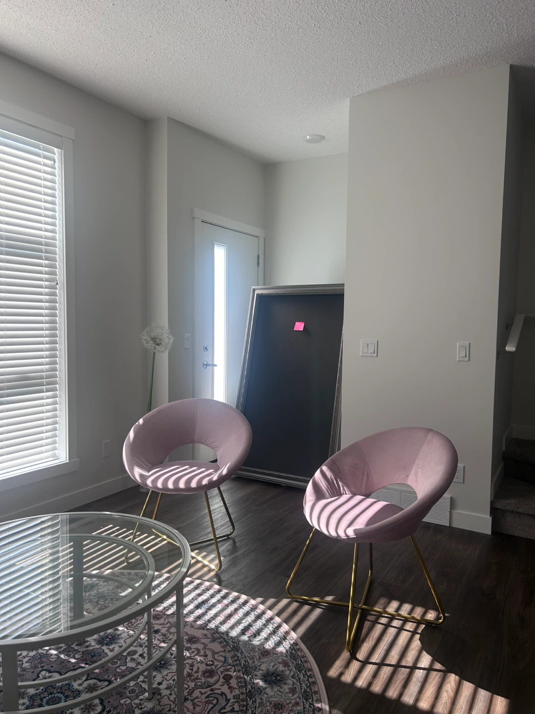 Pink Velvet Accent Chair with Gold Legs - photo 4