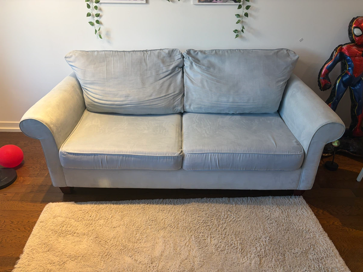 Light Blue Two-Seater Sofa