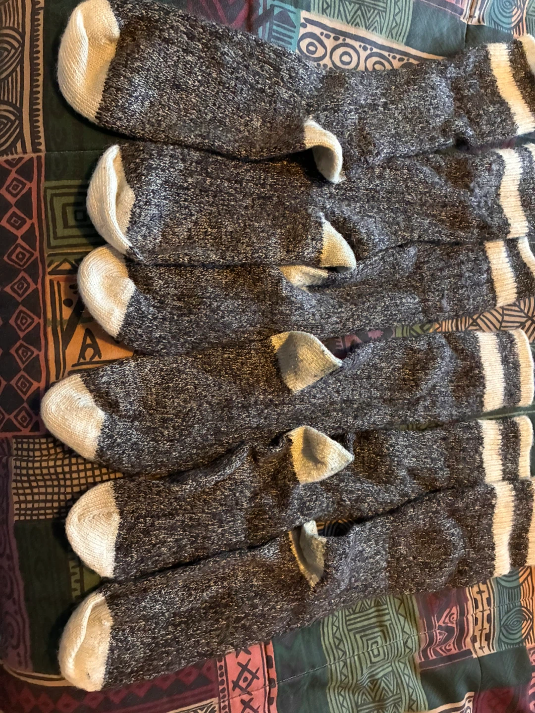 Dark Grey & White Crew Socks - 3 Pairs