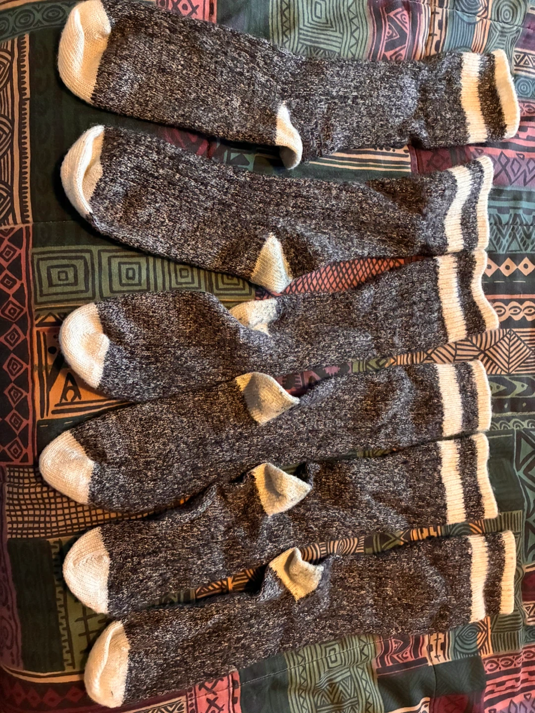 Dark Grey & White Crew Socks - 3 Pairs - photo 2