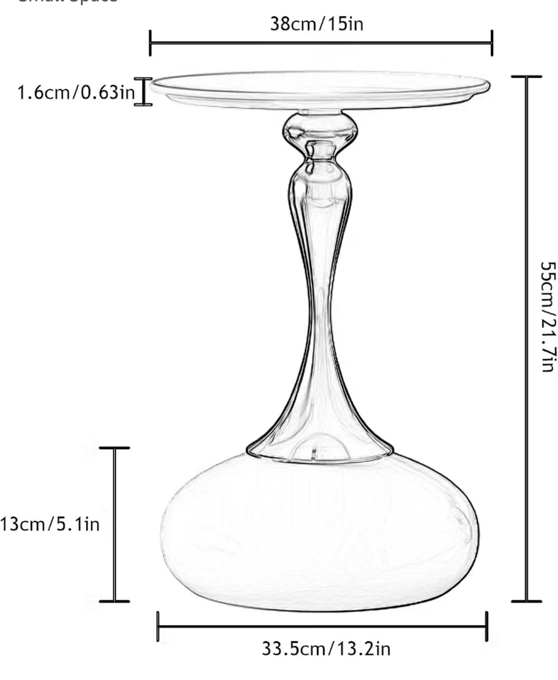 Small End Table with Gold and White Finish - photo 3