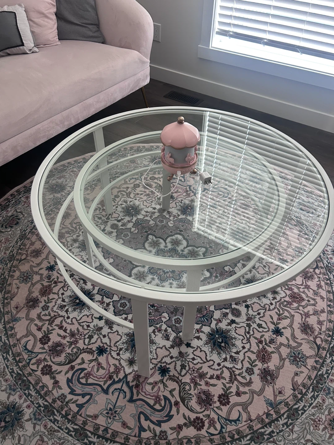 Glass and Metal Nesting Coffee Tables