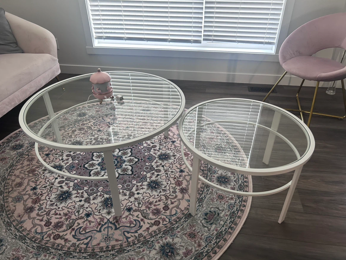 Glass and Metal Nesting Coffee Tables - photo 3