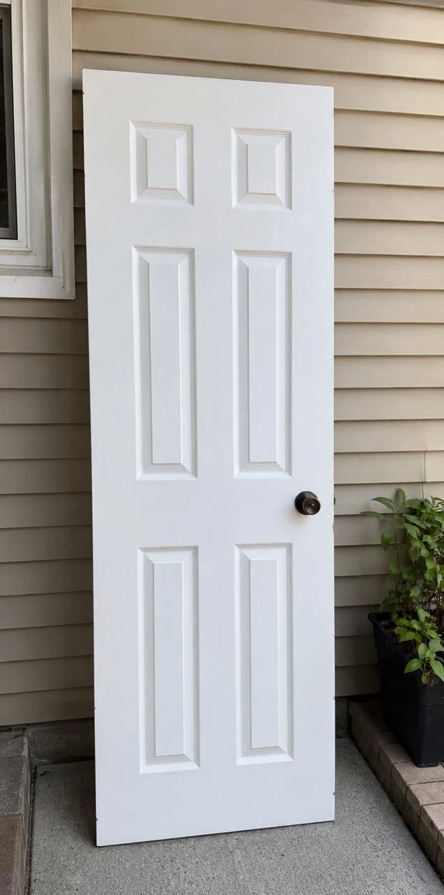 White six-panel interior door with knob (24x80)