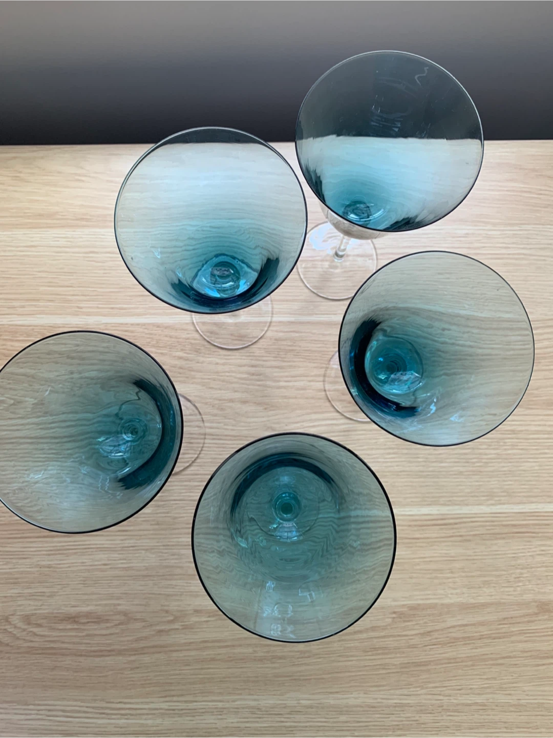 Set of 5 Blue Wine Glasses - photo 3