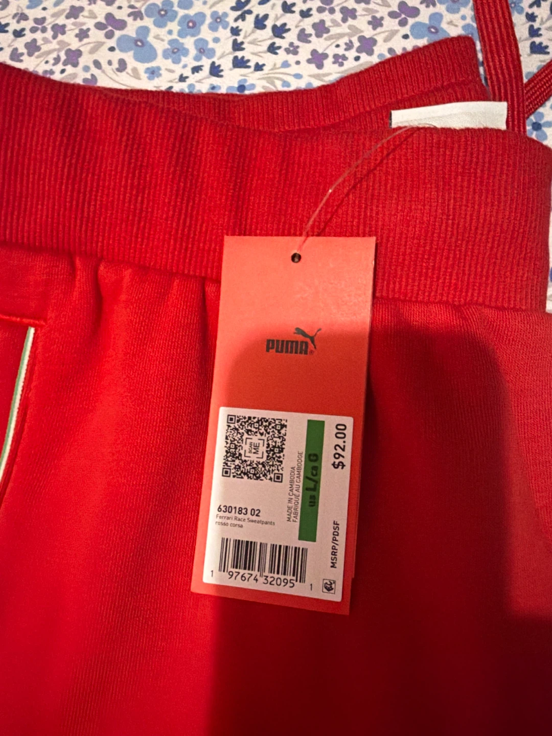 Puma Ferrari Red Men's Sweatpants Size L - photo 2