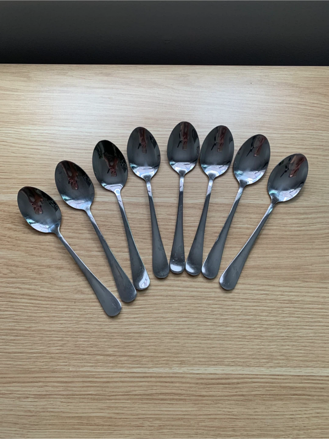 Set of 8 Stainless Steel Spoons