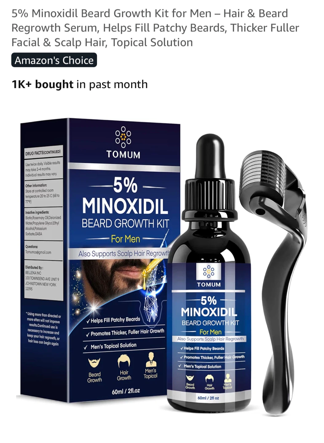 Brand New 5% Minoxidil Beard Growth Kit for Men