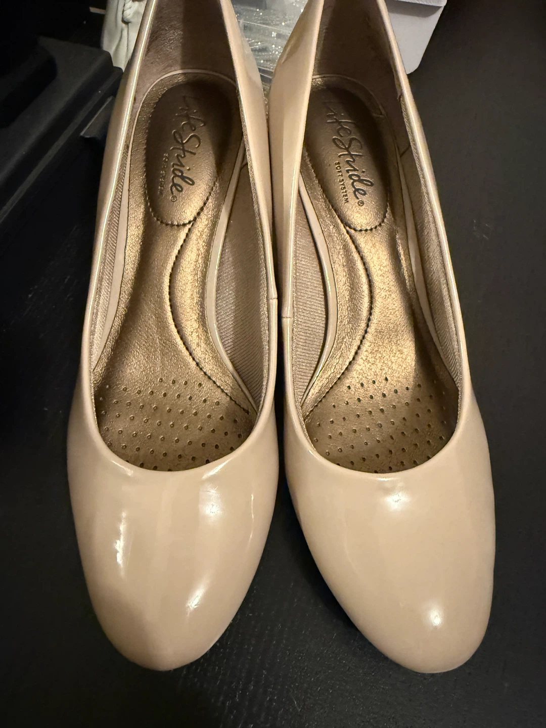LifeStride Patent Nude Heels - Size 7