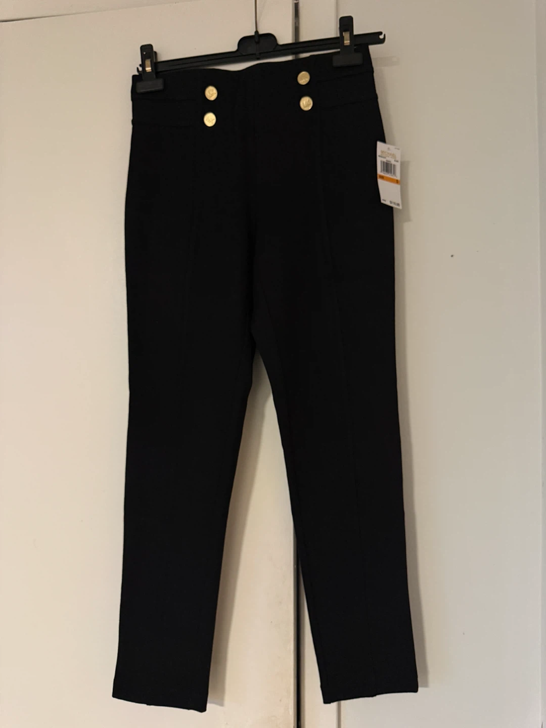 Michael Kors Black Sailor Button Pants Size S
