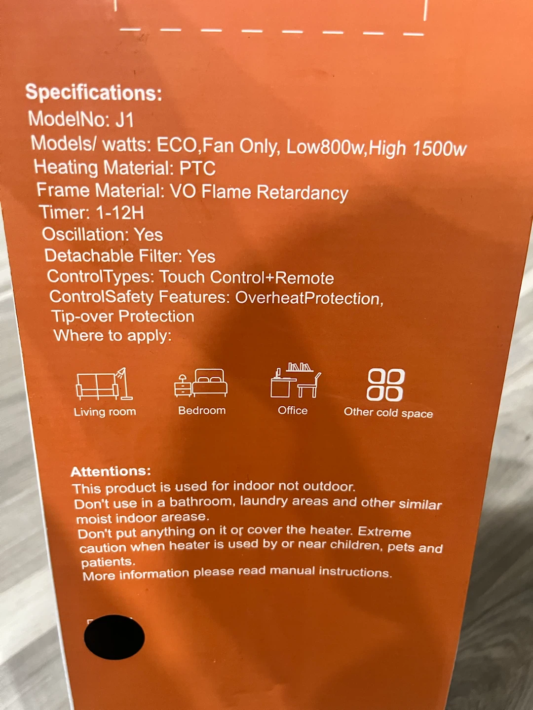 PTC Fan Heater with Remote - photo 2