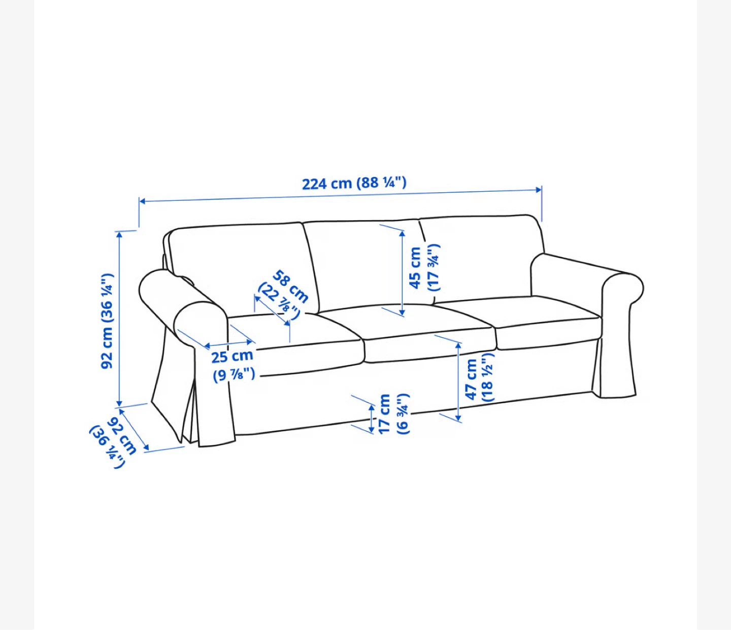 IKEA UPPLAND Sofa, Hakebo dark gray cover - photo 2