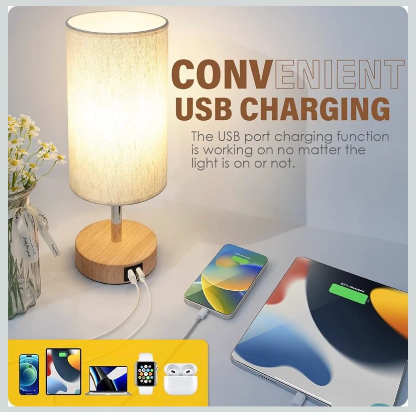 New Touch Control Table Lamps with USB Ports - photo 2