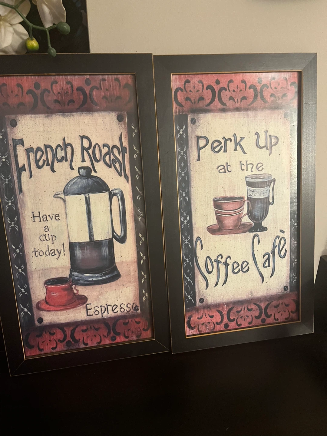 Set of 2 framed art pieces for kitchen by Grace Pullen