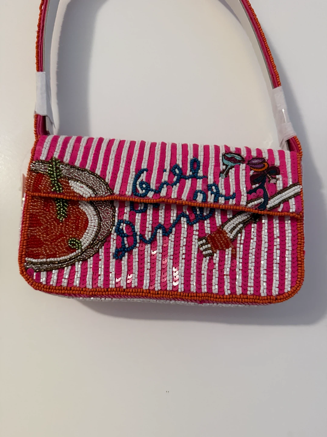 BNWT - Anthropologie « Girl Dinner" Hand-Beaded Shoulder Bag - photo 2