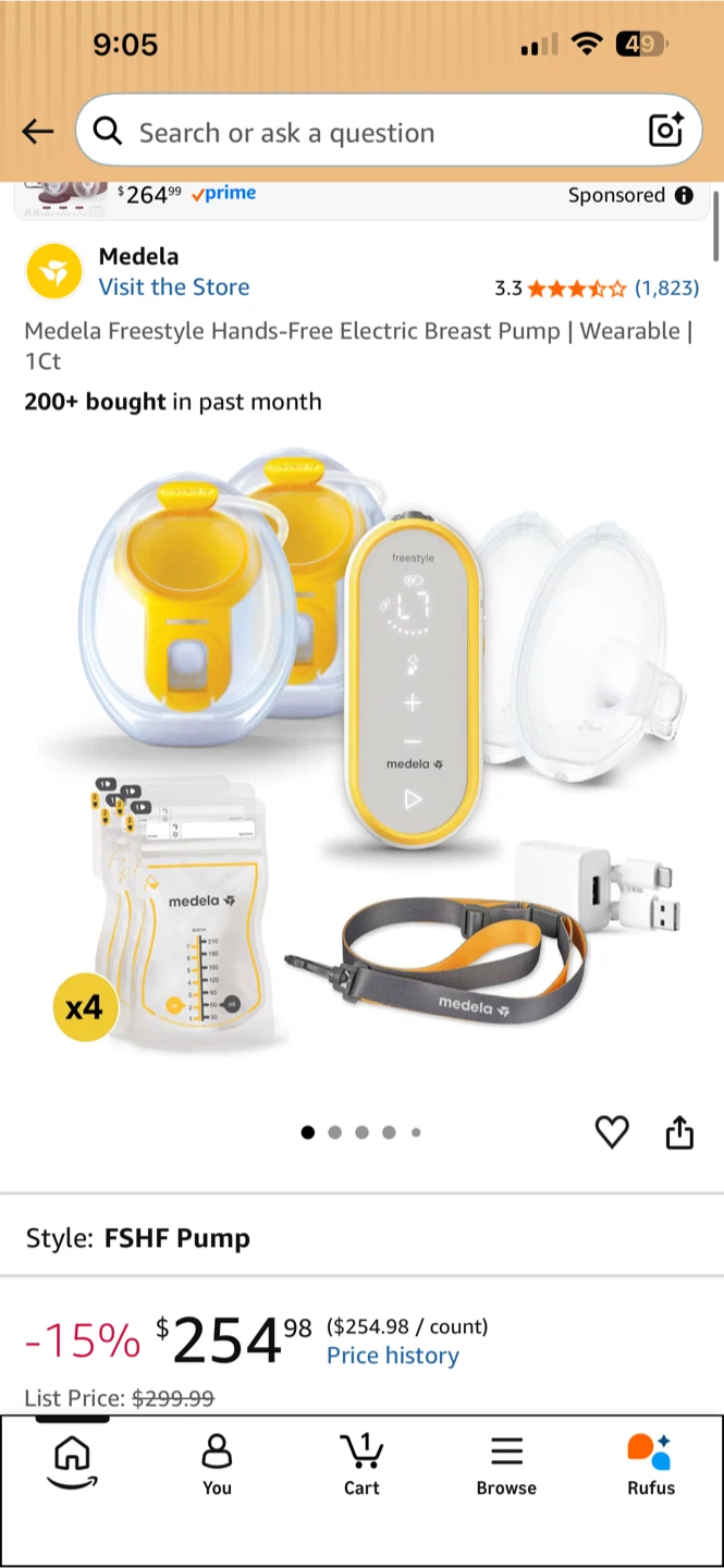 Medela Freestyle Hands-Free Electric Breast Pump