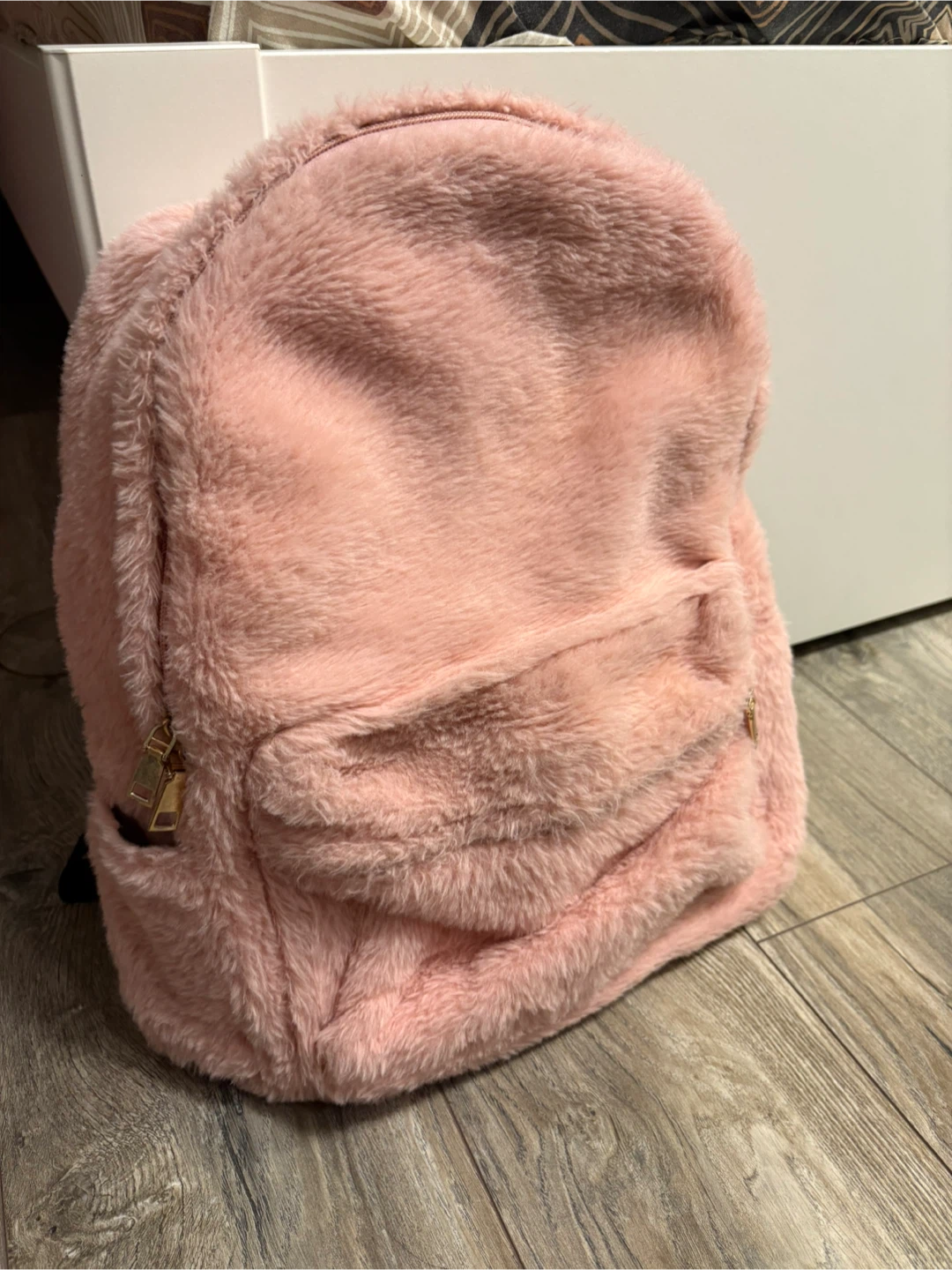 Pink Fuzzy Backpack