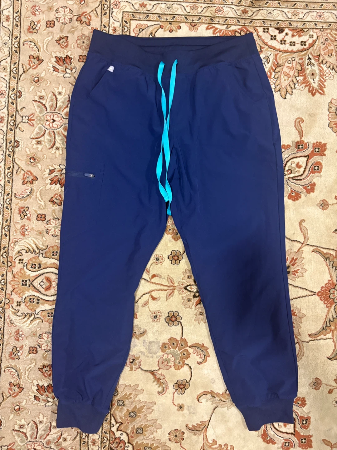 Figs Navy Zamora High Rise Jogger Scrub Pant Medium Petite