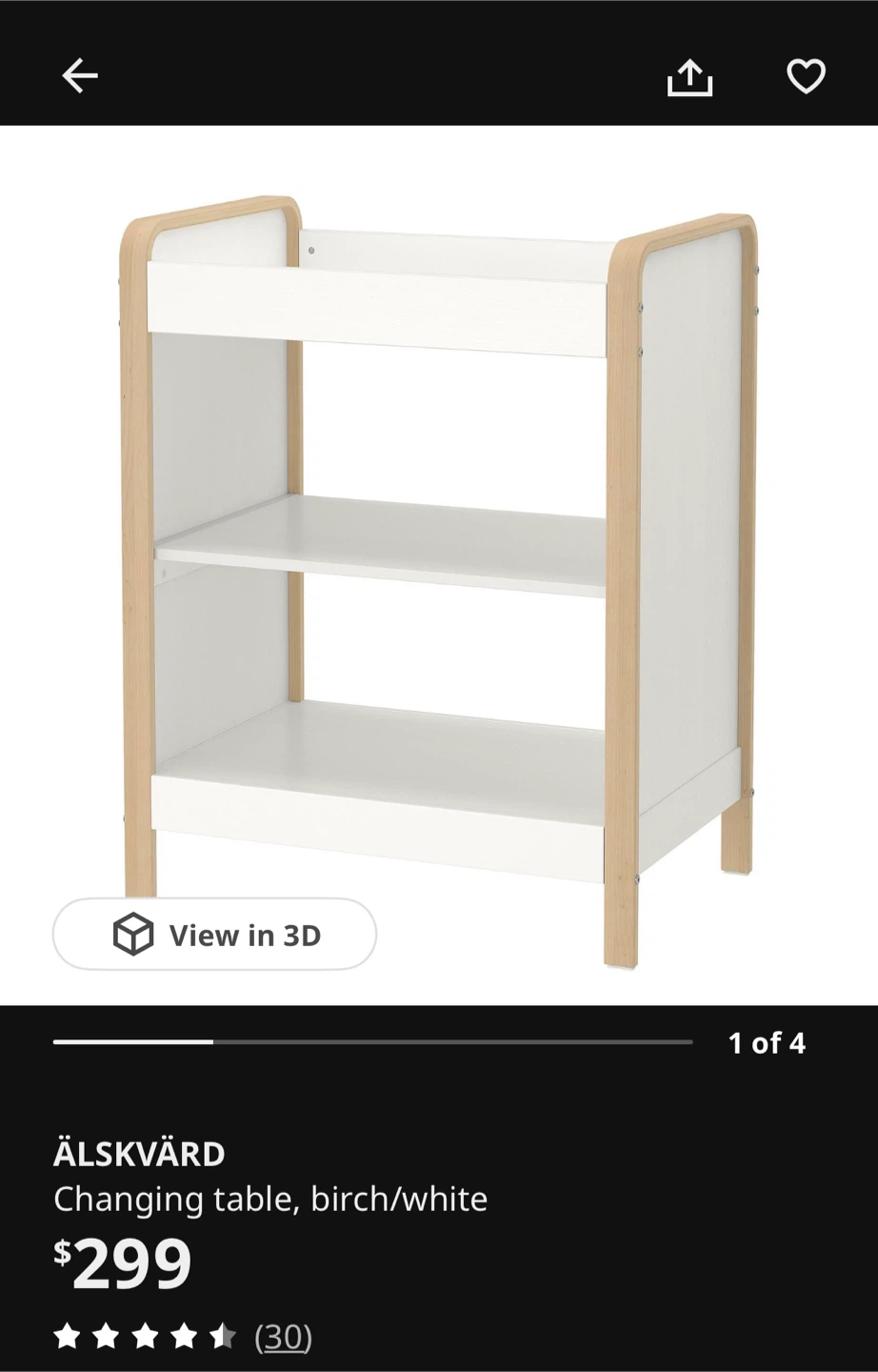 ÄLSKVÄRD Changing Table