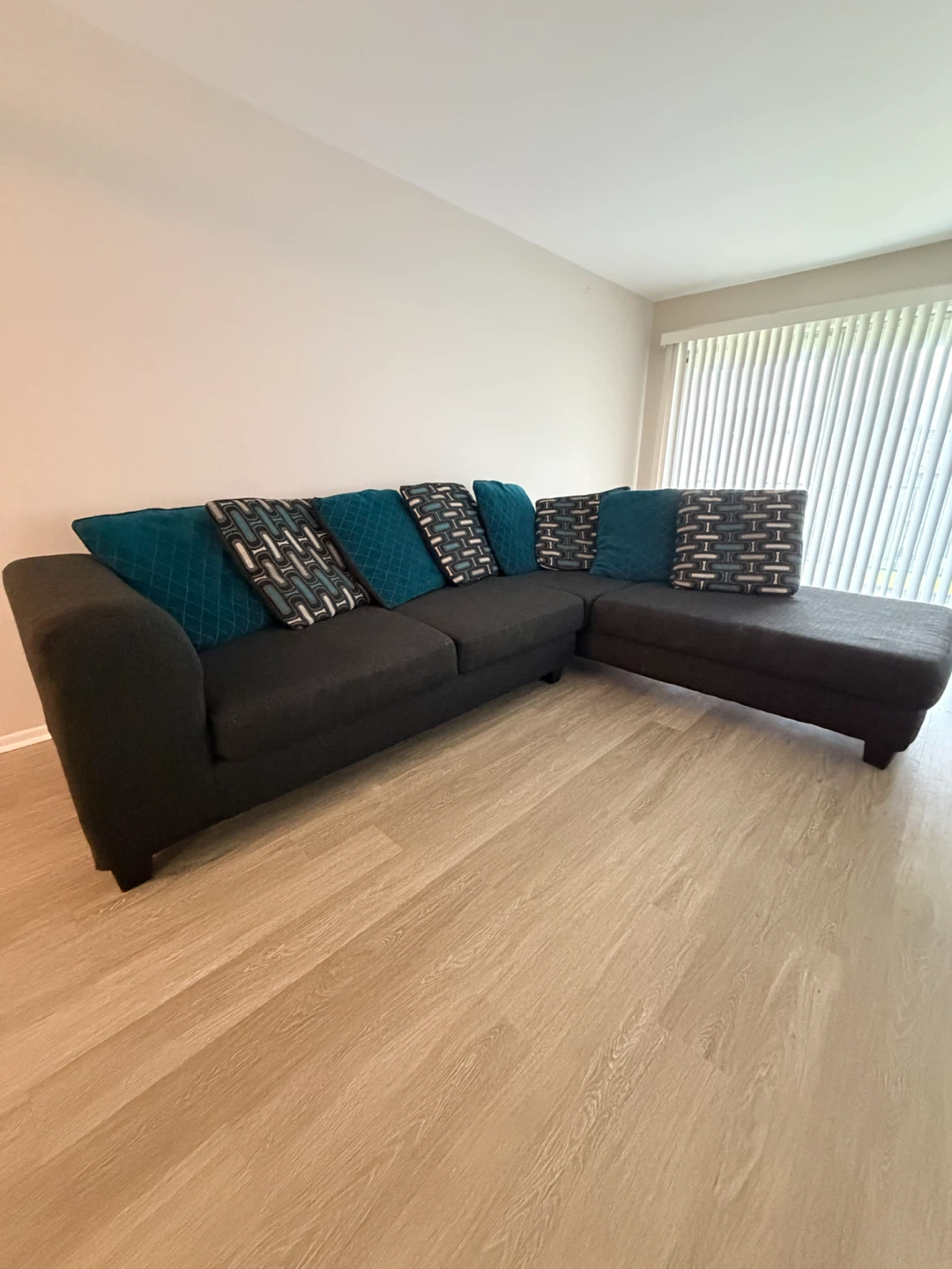 Gray Sectional Sofa with Chaise - photo 2
