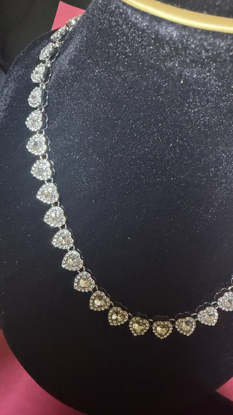 Silver Heart Tennis Necklace & Bracelet Set. - photo 3
