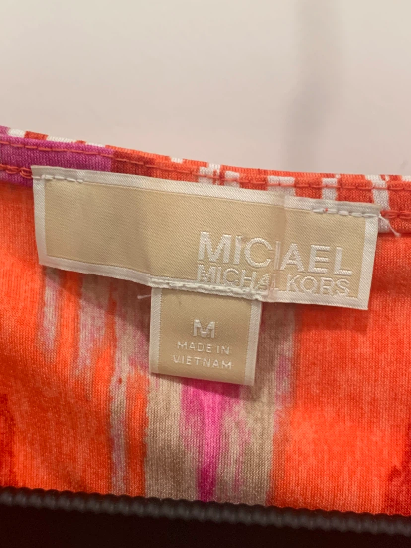 🩷🧡 Michael Kors Orange Pink Ikat Print Dress Size M 🩷🧡 - photo 2