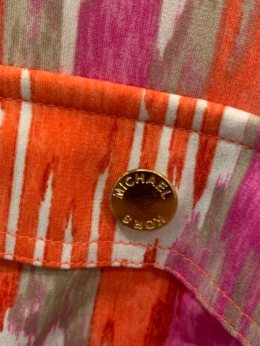 🩷🧡 Michael Kors Orange Pink Ikat Print Dress Size M 🩷🧡 - photo 4