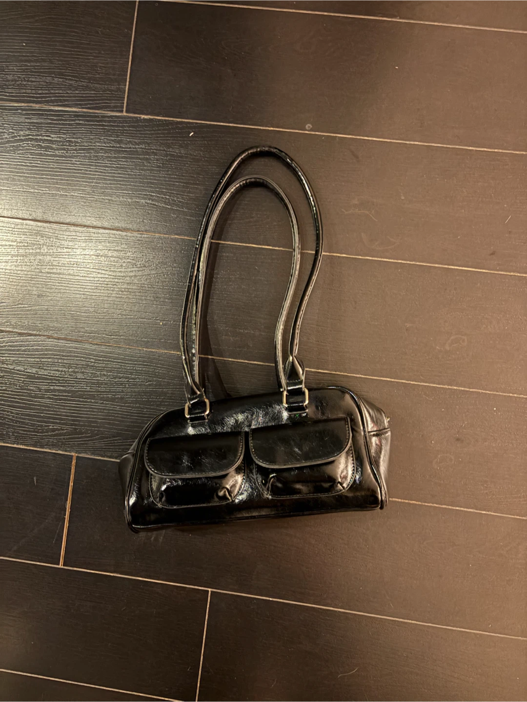 Black Patent Leather Handbag