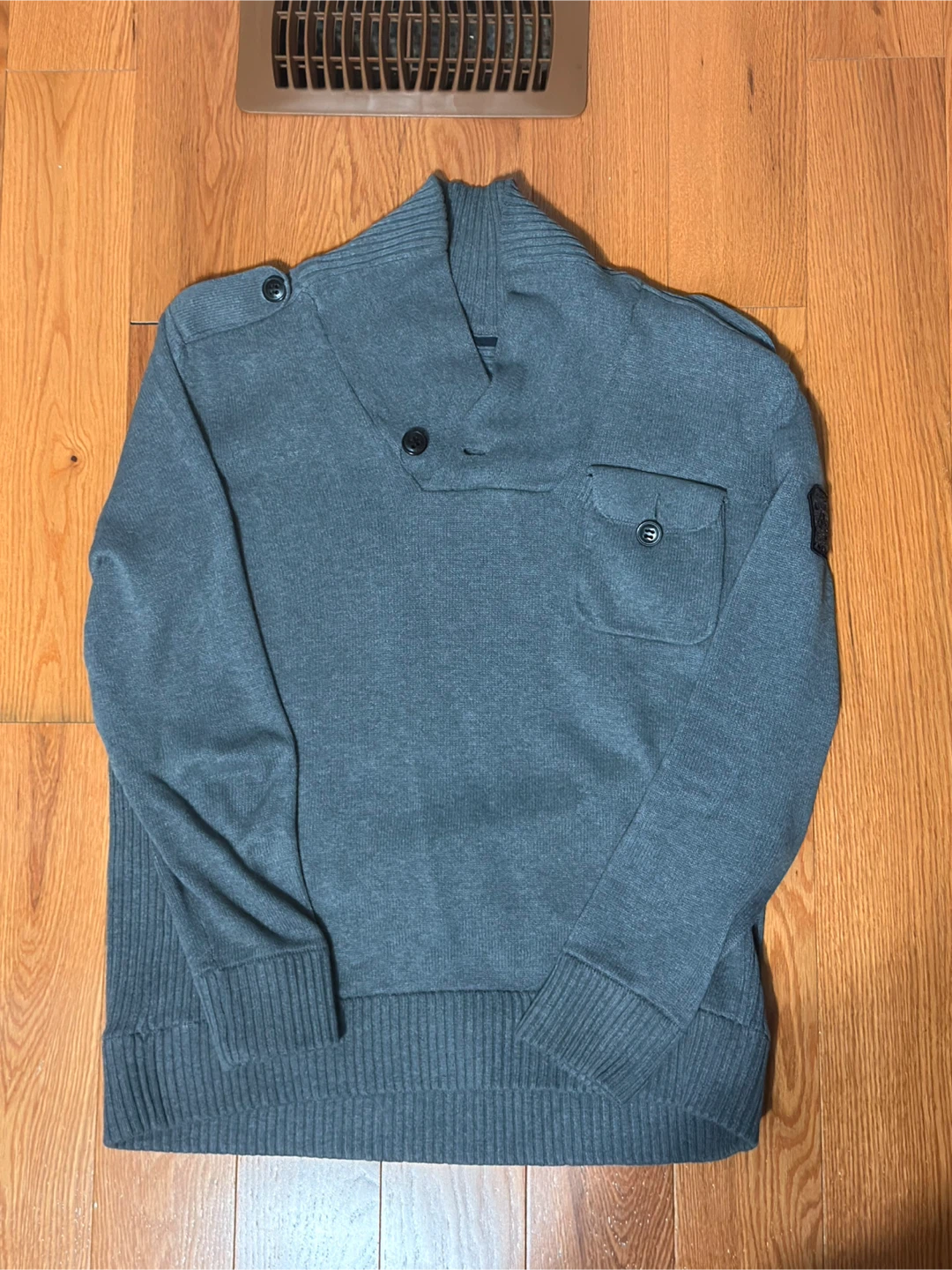 Mexx Men's Grey Collar Sweater Size XL