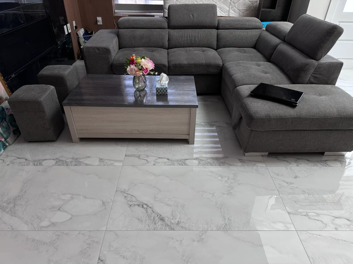 Grey Sectional Sofa with Ottoman - photo 2
