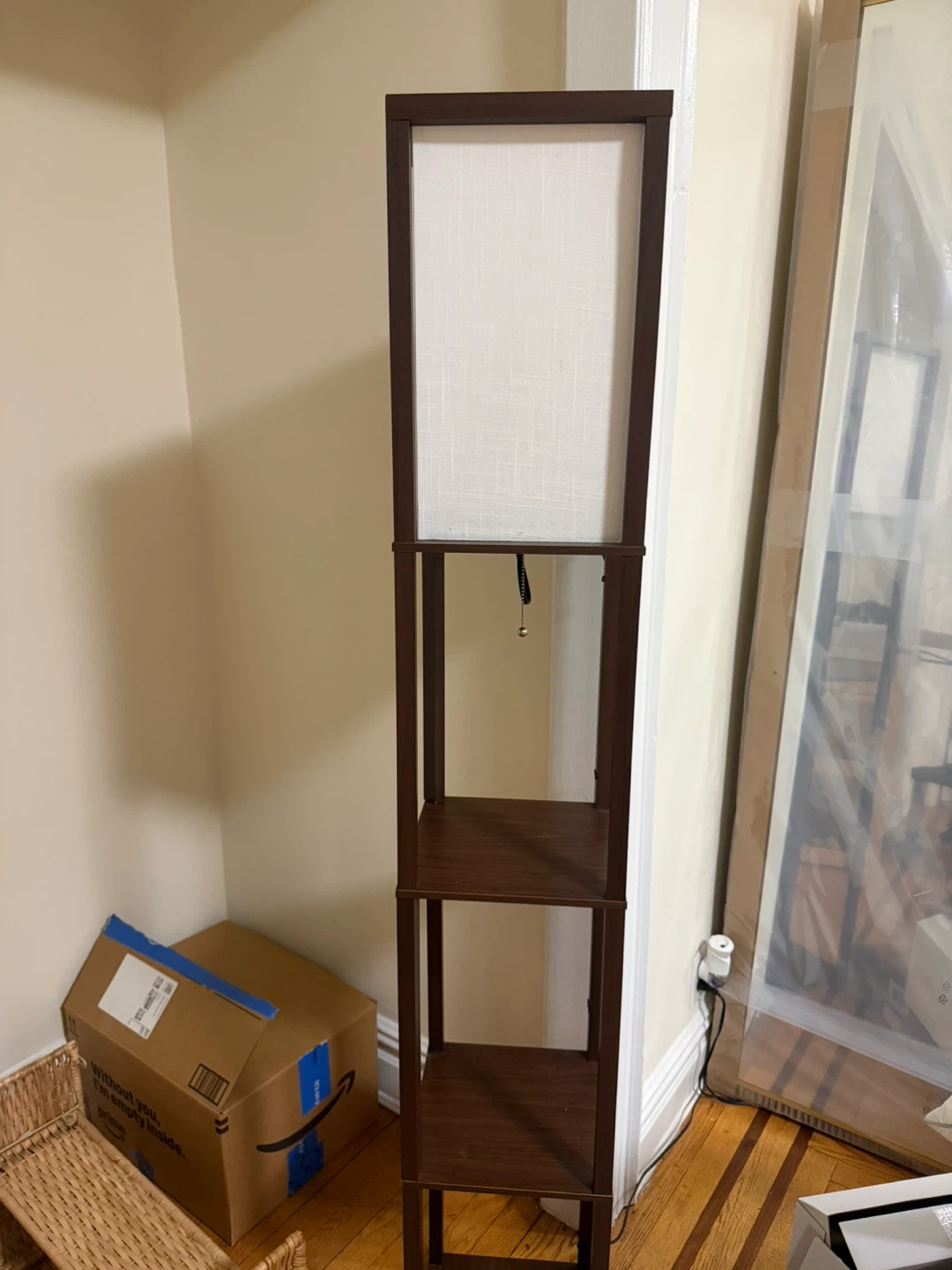 Floor Lamp with Shelves and Charging Ports