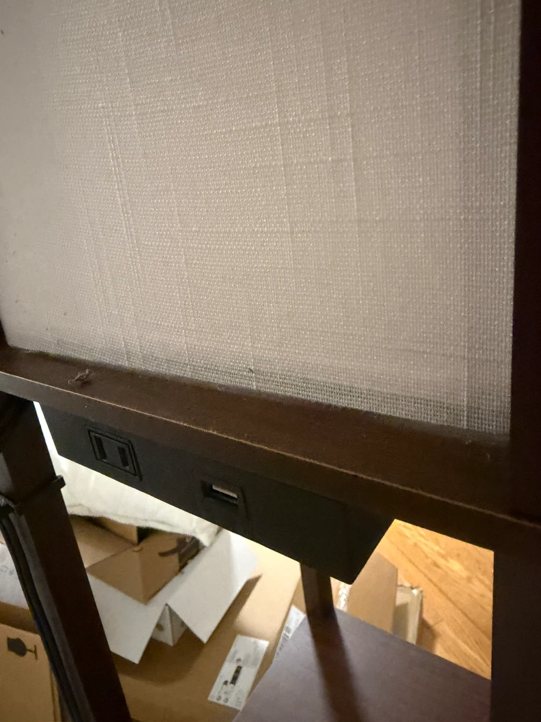 Floor Lamp with Shelves and Charging Ports - photo 2