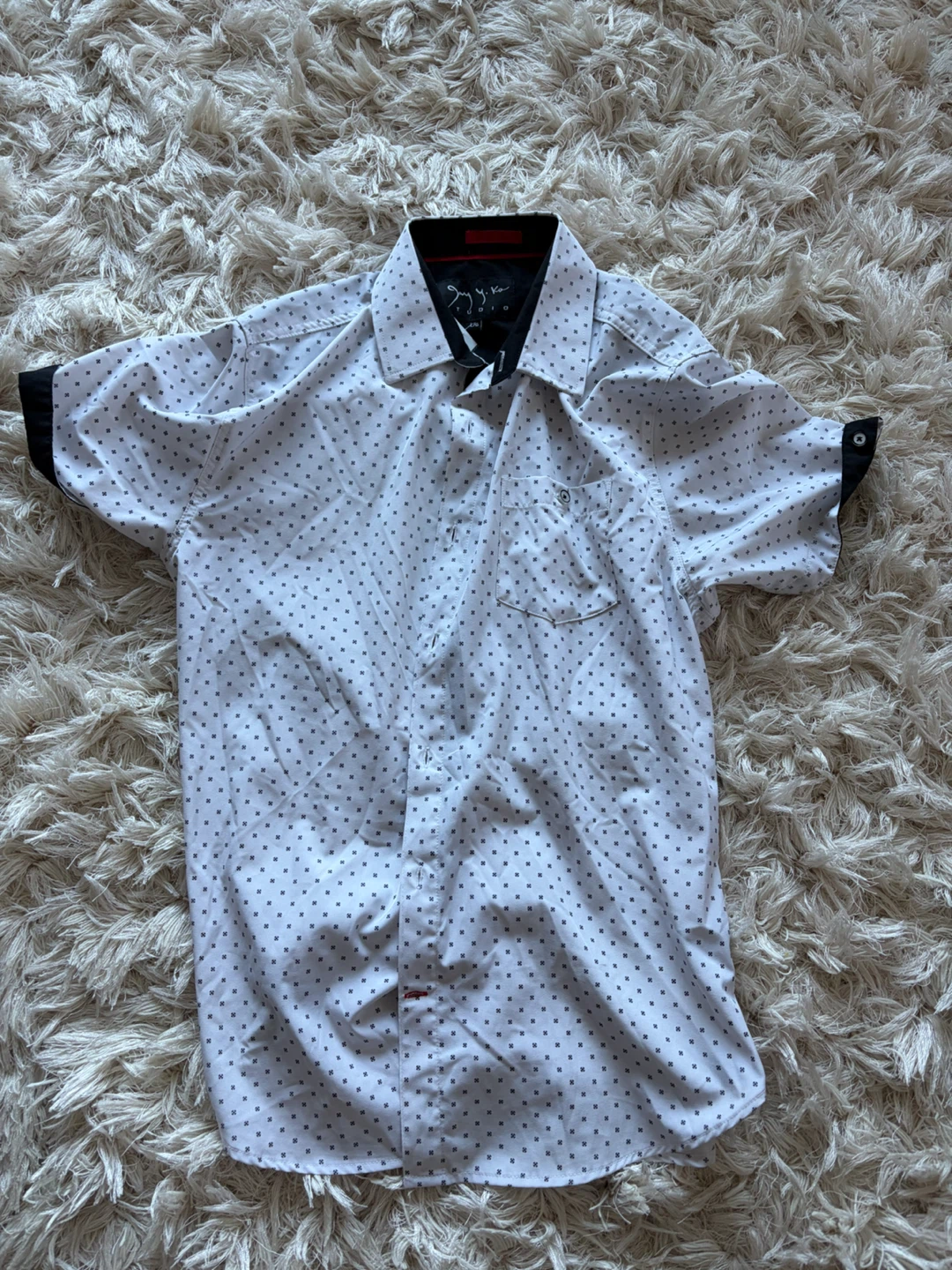 Jay Y. Ko STUDIO Men's Short Sleeve Button-Up Shirt L/G - photo 2