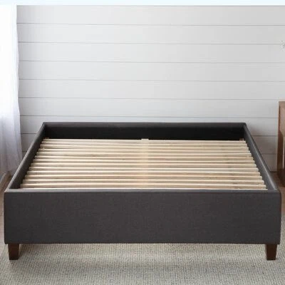 Dark Gray Upholstered Bed Frame