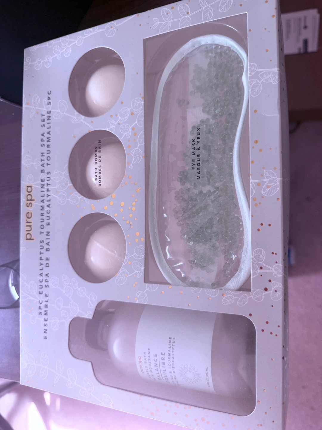 Pure Spa 5pc Eucalyptus Tourmaline Bath Spa Set
