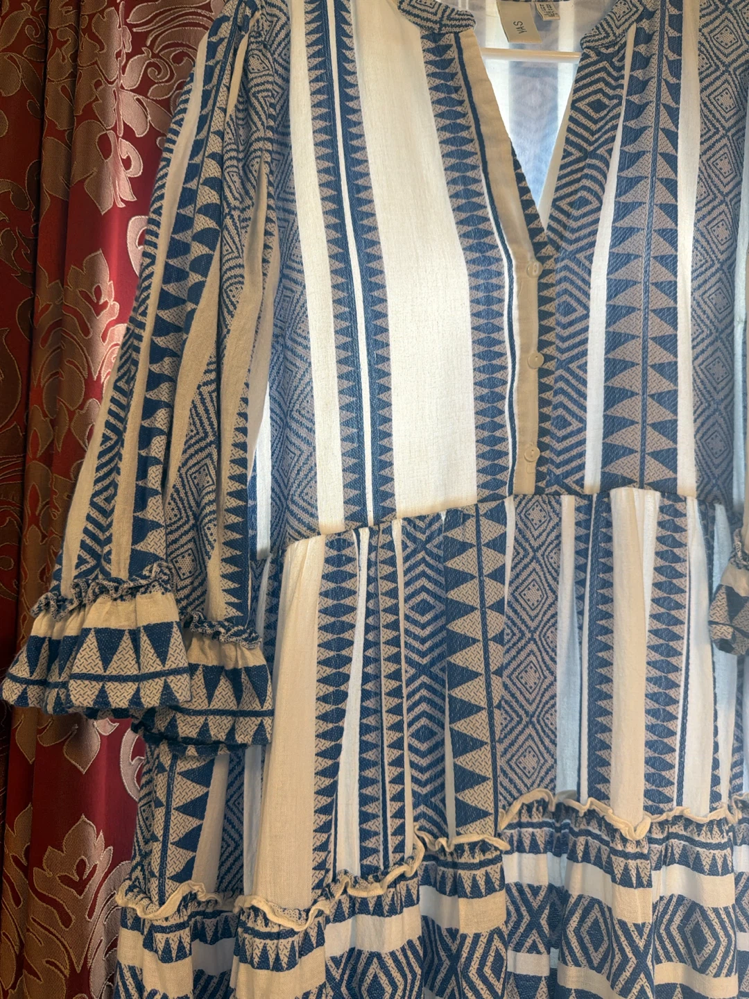 V.A.S. Maxi Dress - Blue & White Print - XL - photo 4