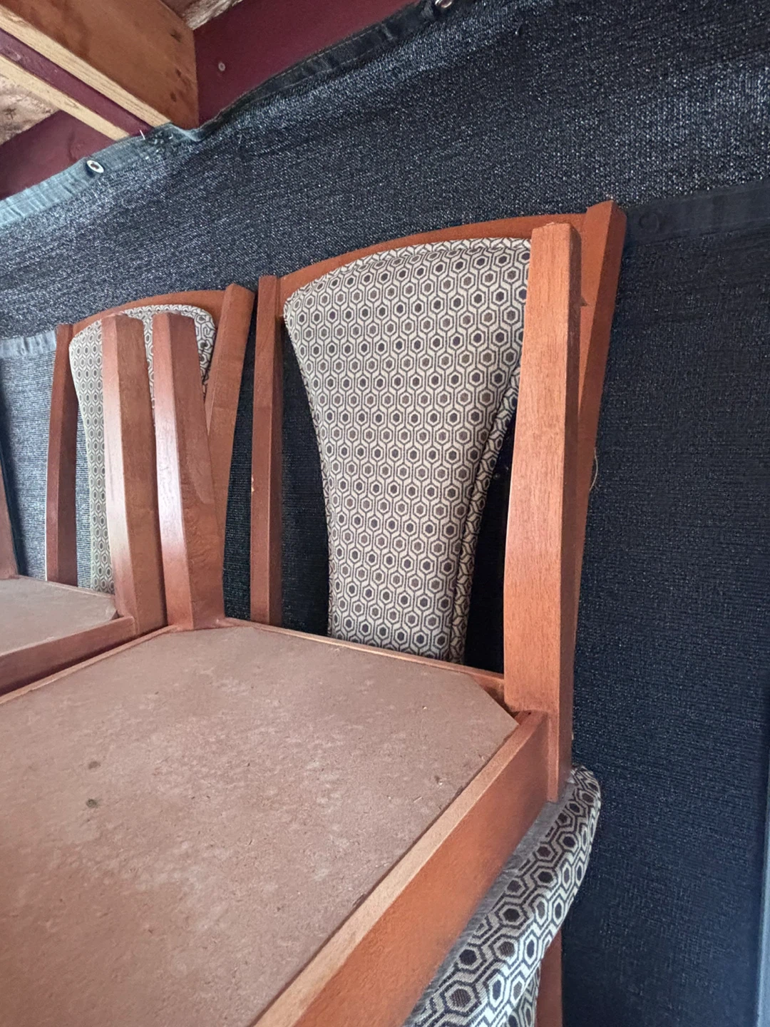Set of 4 Wooden Dining Chairs with Upholstered Seats - photo 2