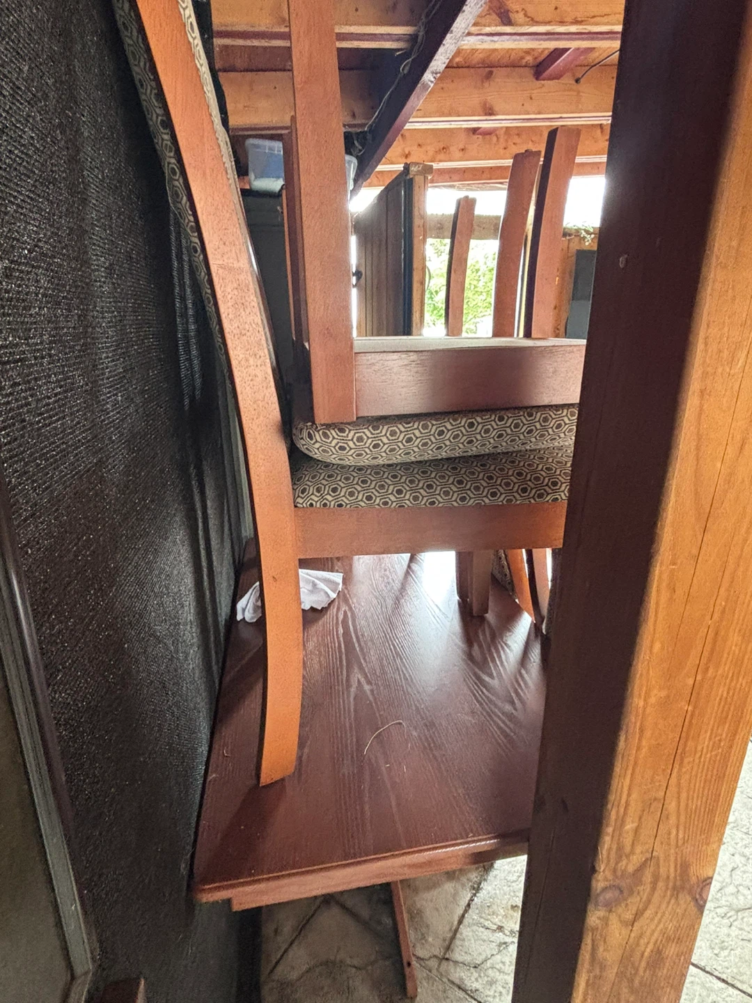 Set of 4 Wooden Dining Chairs with Upholstered Seats - photo 4