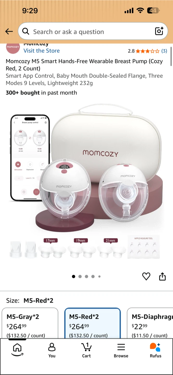 Momcozy M5 Smart Wearable Breast Pump